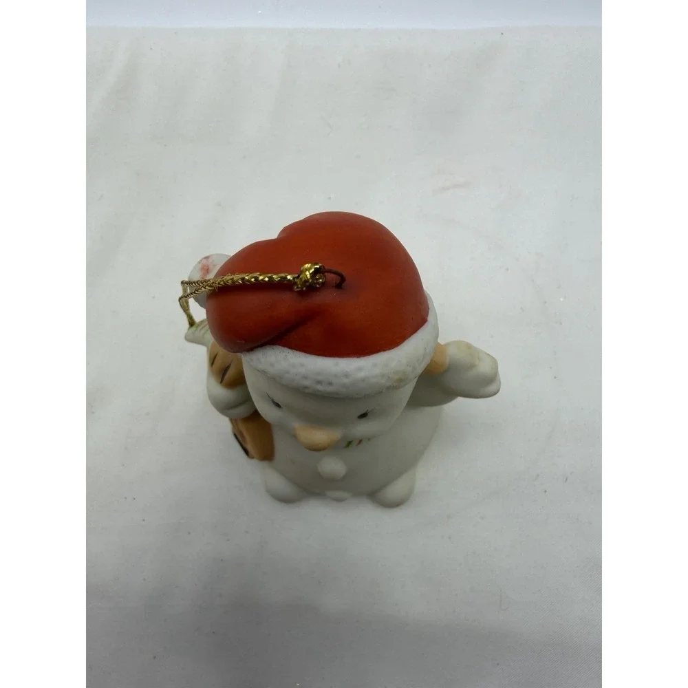 Vintage EBELING & REUSS Ceramic Snowman Violin Christmas Tree Tunes Ornament
